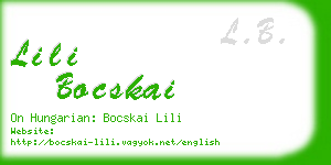 lili bocskai business card